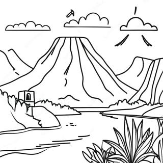 Vibrant Venezuela Landscape Coloring Page 30204-24344