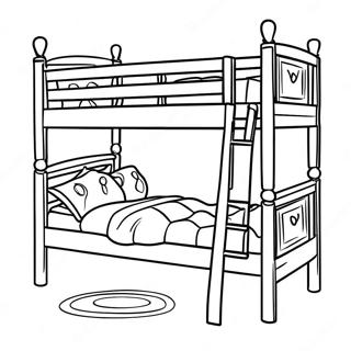 Bunk Bed With Colorful Pillows Coloring Page 30234-24373