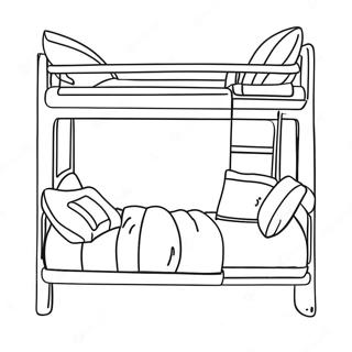 Bunk Bed With Colorful Pillows Coloring Page 30234-24374