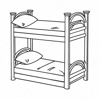 Bunk Bed With Colorful Pillows Coloring Page 30234-24375