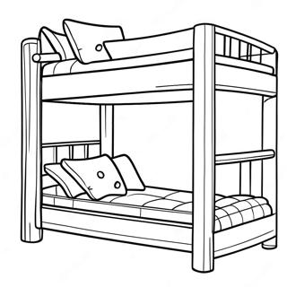 Bunk Bed With Colorful Pillows Coloring Page 30234-24376