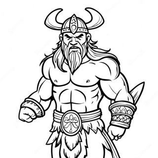 Barbarian King In Battle Coloring Page 30264-24393