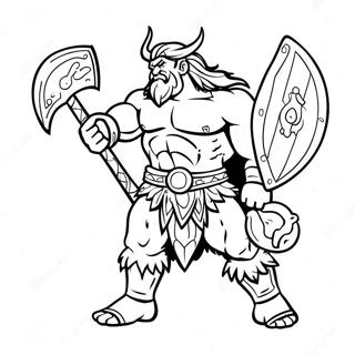 Barbarian King In Battle Coloring Page 30264-24396