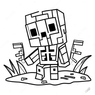 Minecraft Skeleton Coloring Pages