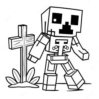 Minecraft Skeleton Coloring Page 30273-24398