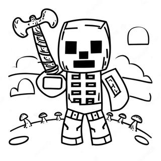 Minecraft Skeleton Coloring Page 30273-24399