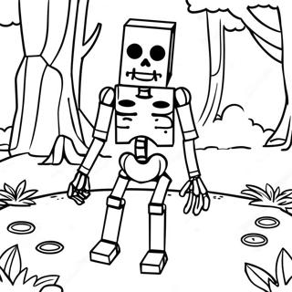 Creepy Minecraft Skeleton In The Forest Coloring Page 30274-24403