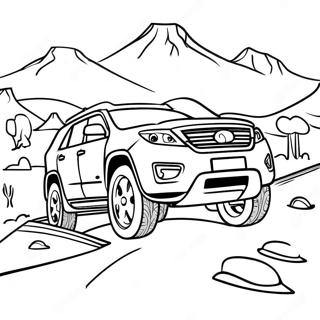 Sporty Suv On A Mountain Road Coloring Page 30304-24429