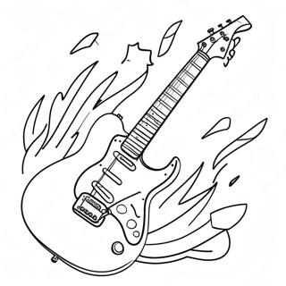 Electric Guitar Rocking Out Coloring Page 3032-2525