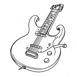 Electric Guitar Rocking Out Coloring Page 3032-2526