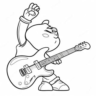 Electric Guitar Rocking Out Coloring Page 3032-2528