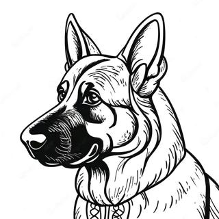 Realistic German Shepherd Coloring Pages