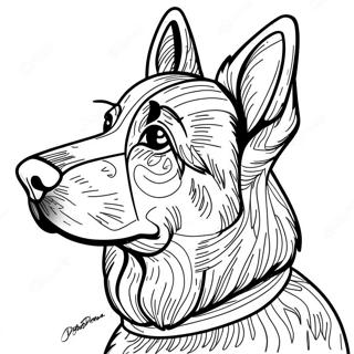 Realistic German Shepherd Portrait Coloring Page 30333-24451