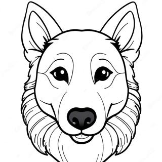 Realistic German Shepherd Portrait Coloring Page 30333-24452