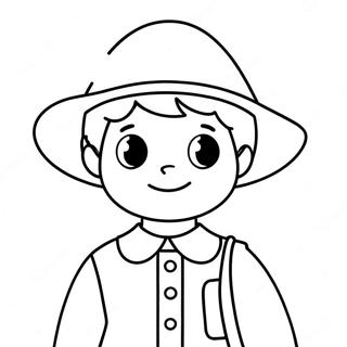 Cute Pilgrim Boy Coloring Page 30344-24455