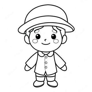 Cute Pilgrim Boy Coloring Page 30344-24456