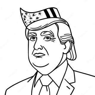 Donald Trump With American Flag Coloring Page 30394-24497