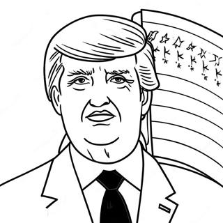 Donald Trump With American Flag Coloring Page 30394-24498