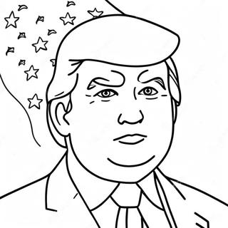 Donald Trump With American Flag Coloring Page 30394-24499