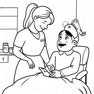 Friendly Nurse Helping Patient Coloring Page 30424-24517