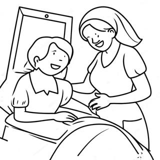 Friendly Nurse Helping Patient Coloring Page 30424-24519