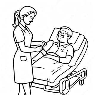 Friendly Nurse Helping Patient Coloring Page 30424-24520