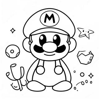 Among Us Character With Mario Hat Coloring Page 30454-24545