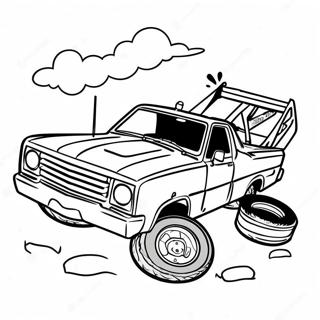 Rugged Demolition Derby Car Coloring Page 30504-24588