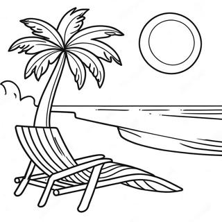 Tropical Beach Scene Coloring Page 3051-2550