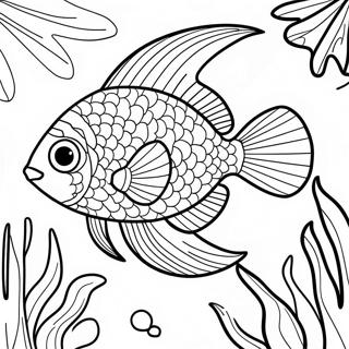 Colorful Tropical Fish Coloring Page 3052-2536