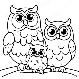 Cute Owl Family Coloring Page 30534-24609