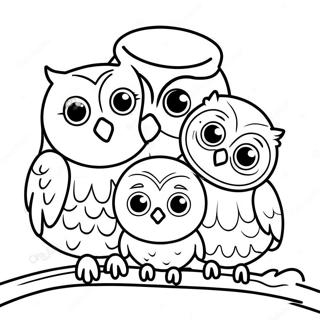 Cute Owl Family Coloring Page 30534-24610