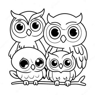 Cute Owl Family Coloring Page 30534-24611