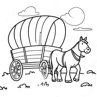 Covered Wagon Journey Coloring Page 30544-24625