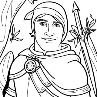 Brave Robin Hood In Sherwood Forest Coloring Page 30554-24622