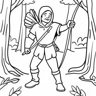 Brave Robin Hood In Sherwood Forest Coloring Page 30554-24624