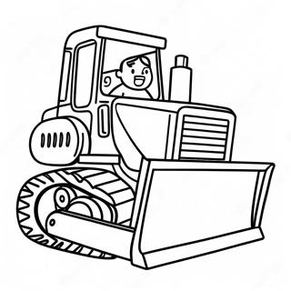 Cute Cartoon Bulldozer Coloring Page 30574-24638