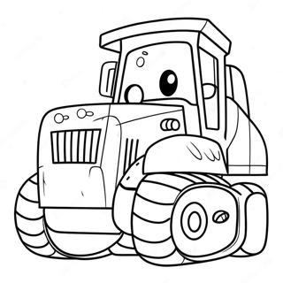 Cute Cartoon Bulldozer Coloring Page 30574-24640