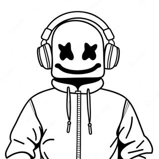 Dj Marshmello With Colorful Headphones Coloring Page 30604-24666