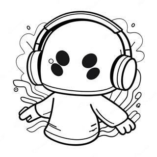 Dj Marshmello With Colorful Headphones Coloring Page 30604-24667