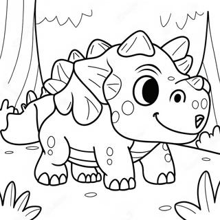 Cute Ankylosaurus In A Forest Coloring Page 30614-24676