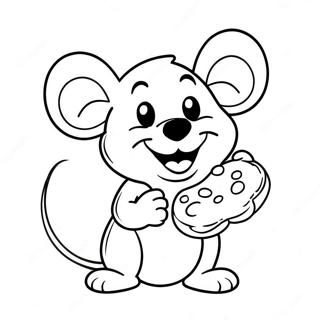 Cheerful Mouse With A Cookie Coloring Page 3062-2544