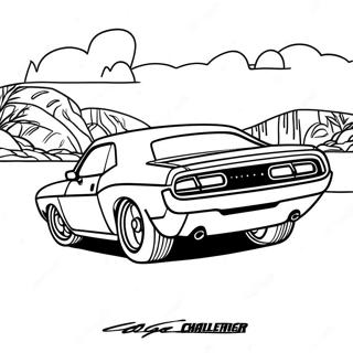 Dodge Challenger Sports Car Coloring Page 30653-24699