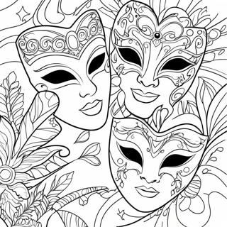 Masquerade Masks Coloring Pages