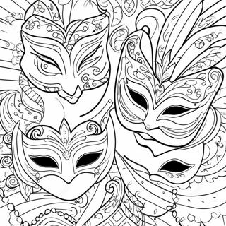 Masquerade Masks Coloring Page 30693-24734