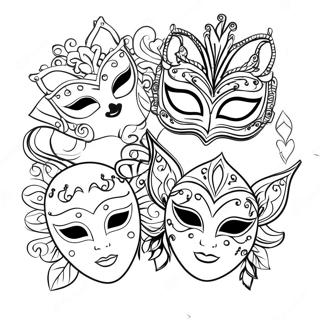 Masquerade Masks Coloring Page 30693-24736