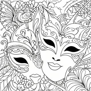 Elegant Masquerade Masks Coloring Page 30694-24739