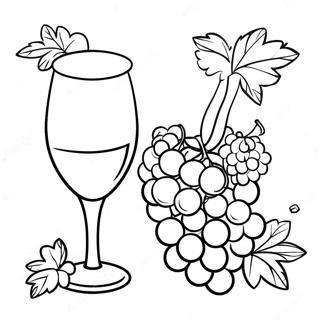 Wine Glasses And Grapes Coloring Page 30703-24742