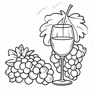 Wine Glasses And Grapes Coloring Page 30703-24743