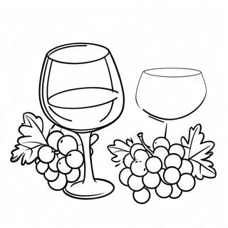 Wine Glasses And Grapes Coloring Page 30703-24744